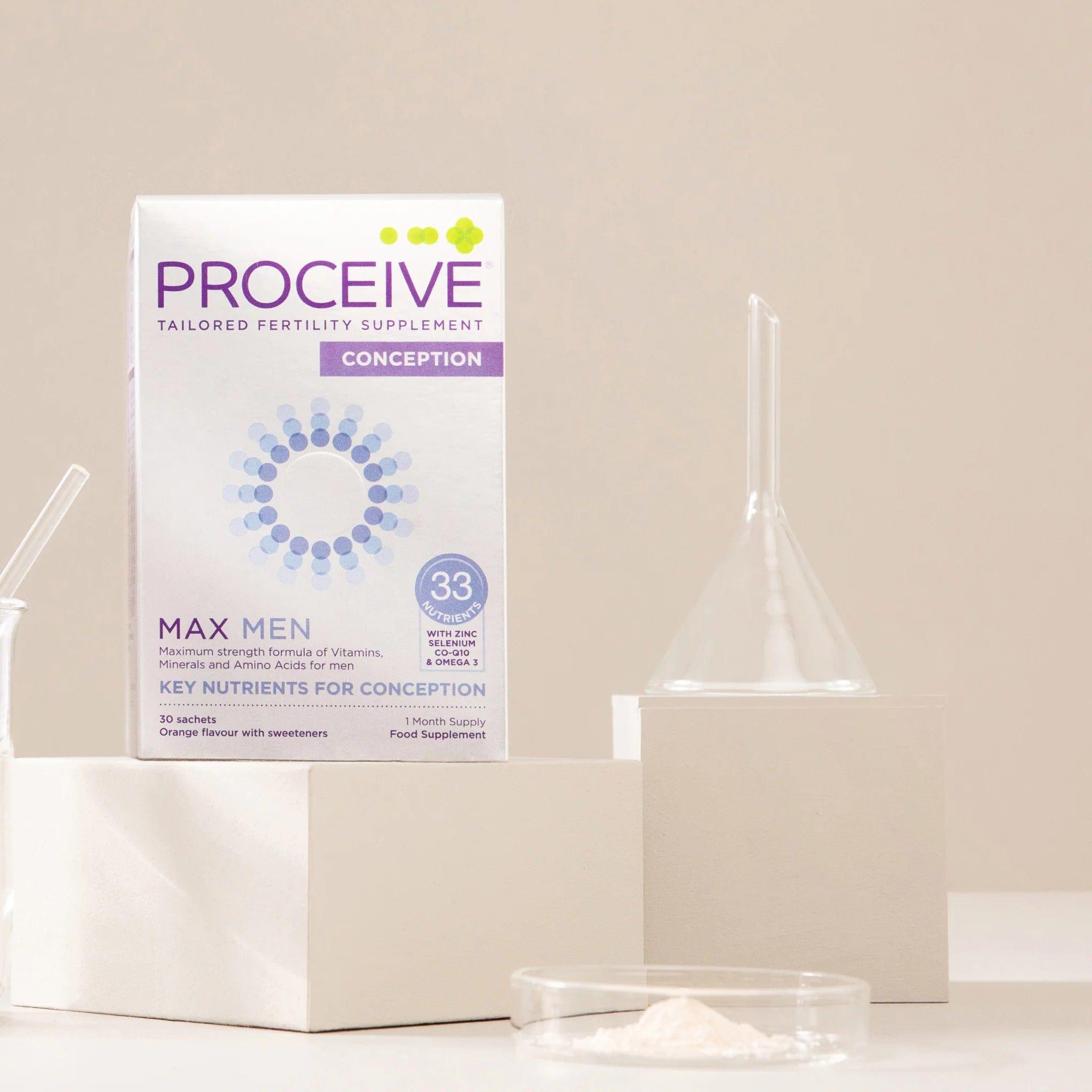 Proceive Men Max Fertility Supplement 30 Sachets with Zinc, Selenium, CoQ10, Omega 3, 33 Nutrients