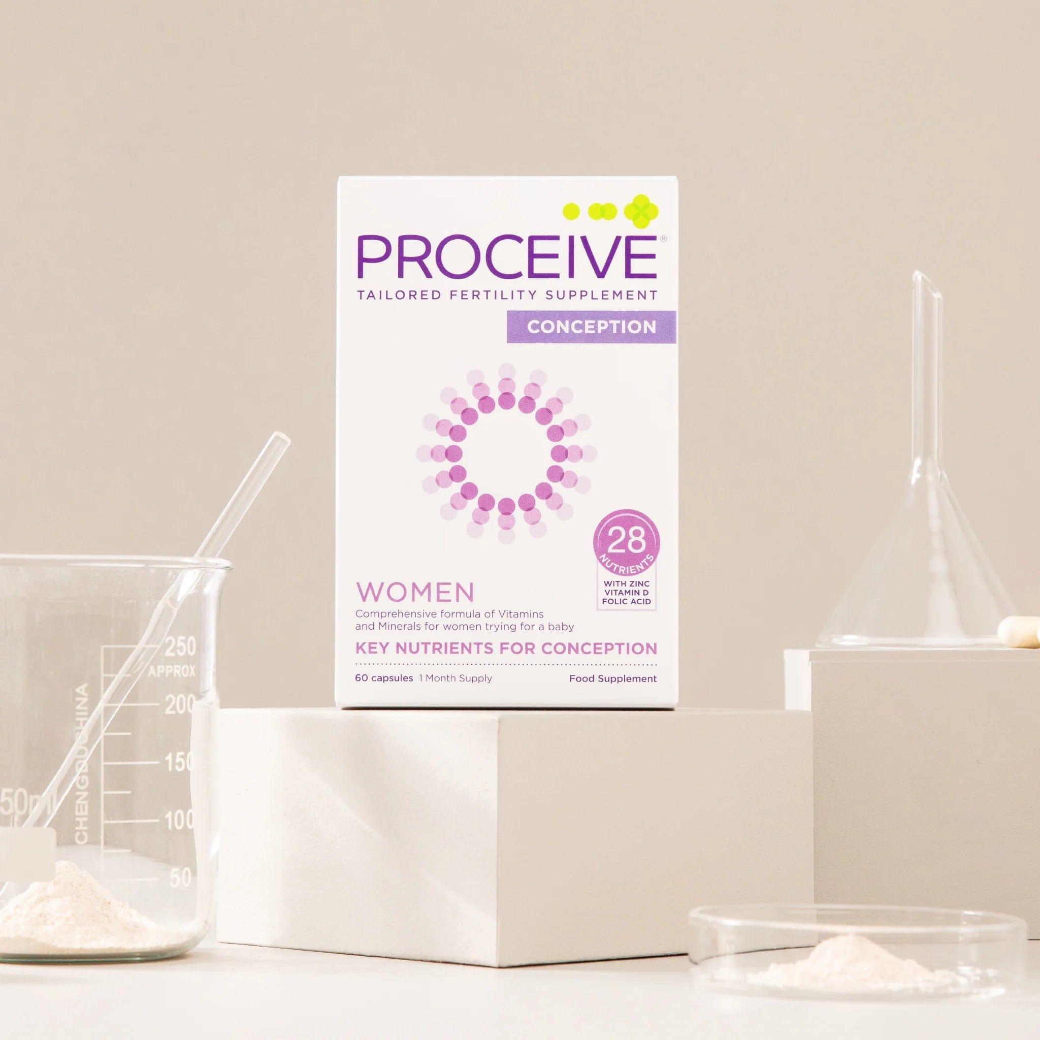 Proceive Women Fertility Supplement - 60 Capsules - 28 Nutrients with Zinc, Vitamin D, Folic Acid