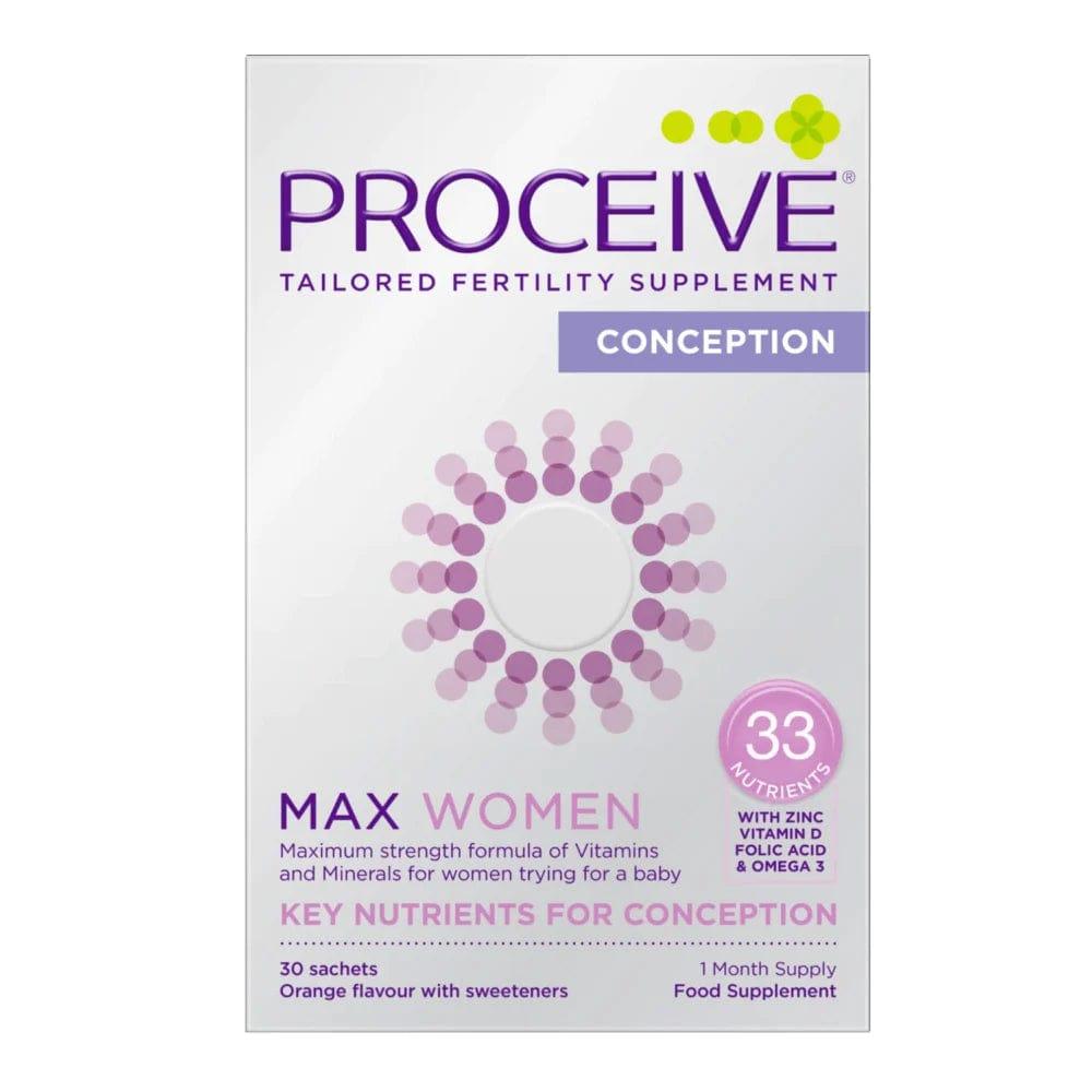Proceive Women Max Fertility Supplement - 30 Sachets - Orange Flavor - 1 Month Supply - Conception