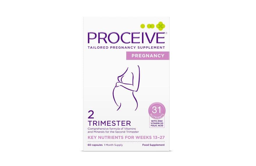 Proceive Pregnancy Trimester 2 - 60 Capsules - 31 Nutrients, Zinc, Vitamin D3, Folic Acid
