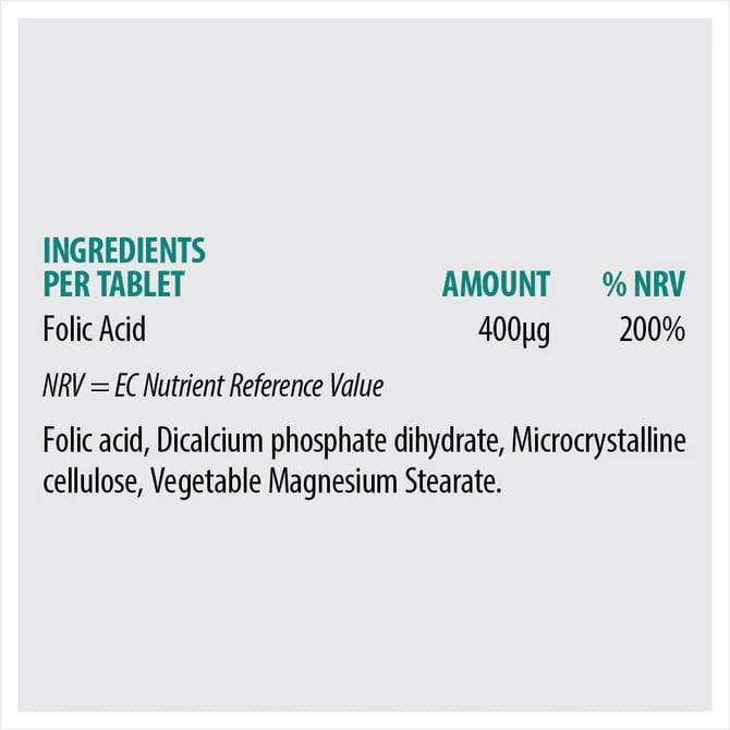 Sona Folic Acid 400mcg Tablets 90 Pack - For Before & During Pregnancy - Vegan