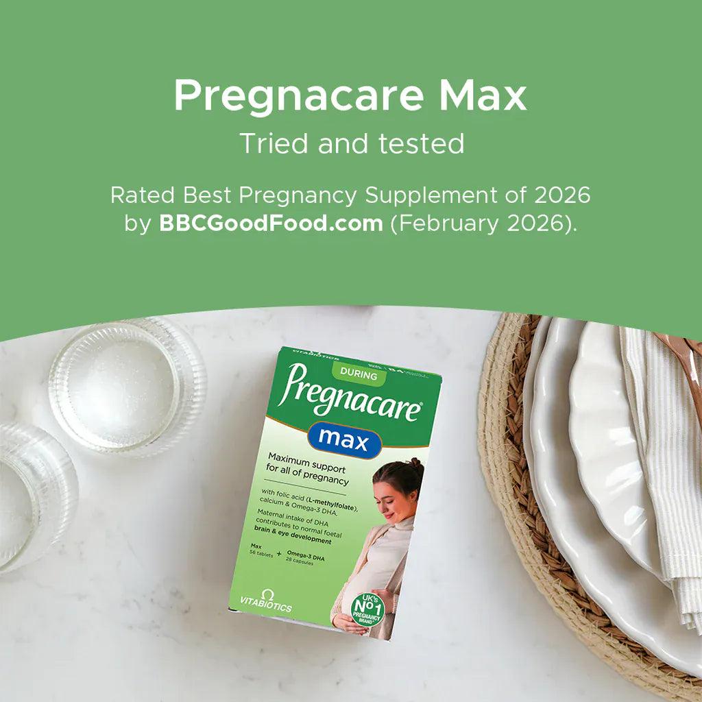 Vitabiotics Pregnacare Max Pregnancy Supplement with Folic Acid, Calcium, L-Methylfolate, Vitamin D, Omega-3 DHA
