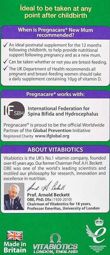 Vitabiotics Pregnacare New Mum Postnatal Supplement - Supports Hair & Skin, After Pregnancy, UK's No.1 Pregnancy Brand