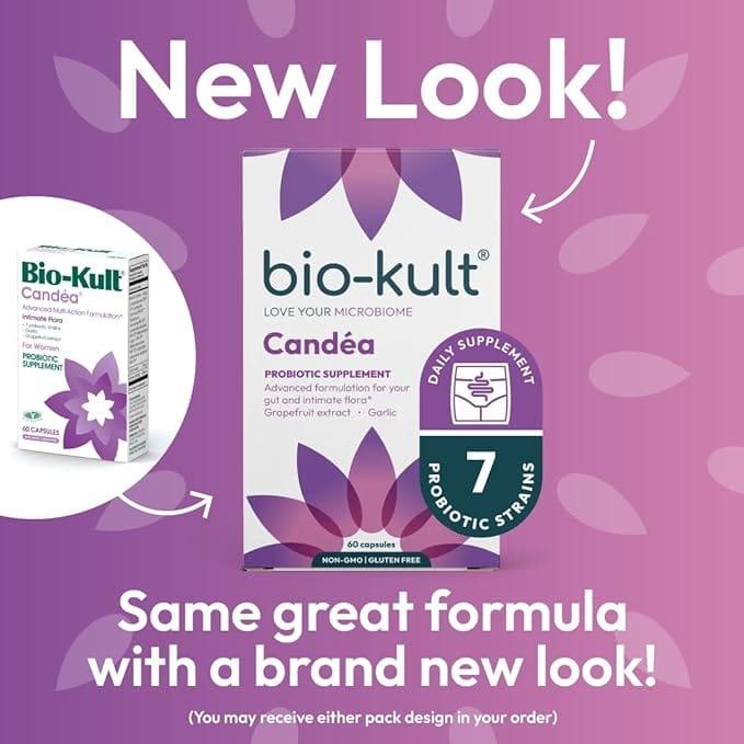 Bio-Kult Candea Probiotic Supplement - 60 Capsules with 7 Strains, Garlic & Grapefruit Extract