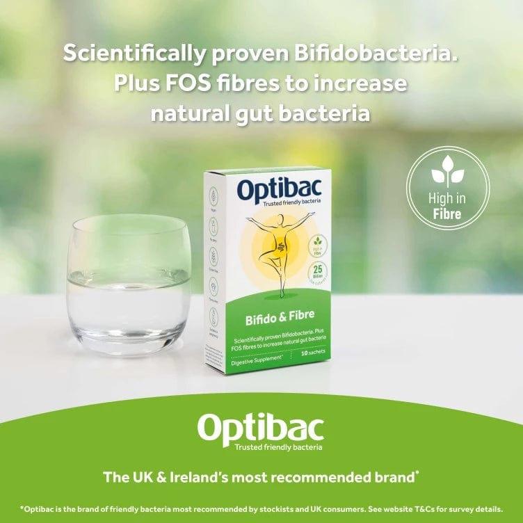 Optibac Bifido & Fibre Digestive Supplement - High in Fibre, 25 Billion live cultures, Gluten free, Soy free, Vegan, No dairy