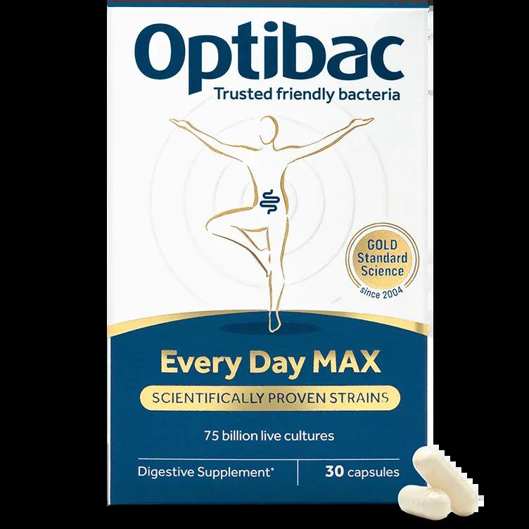 Optibac Every Day MAX Probiotic Supplement 75 Billion Live Cultures 30 Capsules Digestive Health