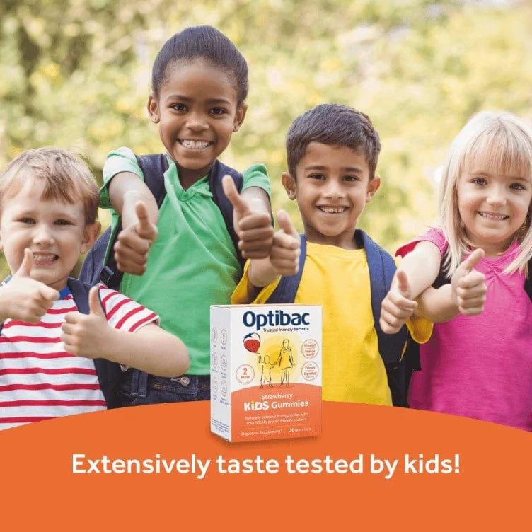 Optibac Kids Strawberry Gummies Probiotics 30 Count - Immune & Digestive Support, Vegan, Dairy Free, Gluten Free, GMO Free, Free from Gelatin, Free from Artificial Colours