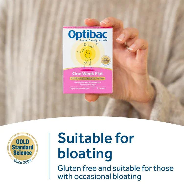 Optibac One Week Flat Probiotics 7 Sachets - Supports gut health and digestion
