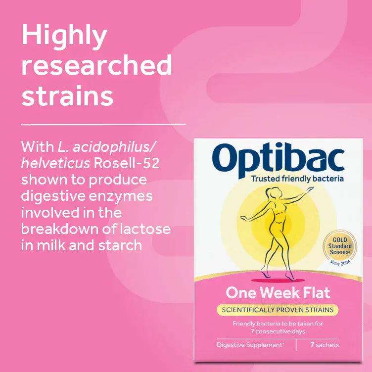 Optibac One Week Flat Probiotics 7 Sachets - Supports gut health and digestion