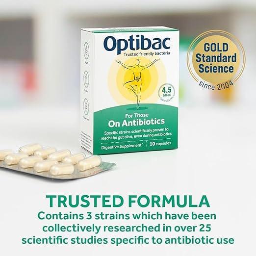 Optibac Probiotics For Those On Antibiotics - 10 Capsules, Digestive Supplement