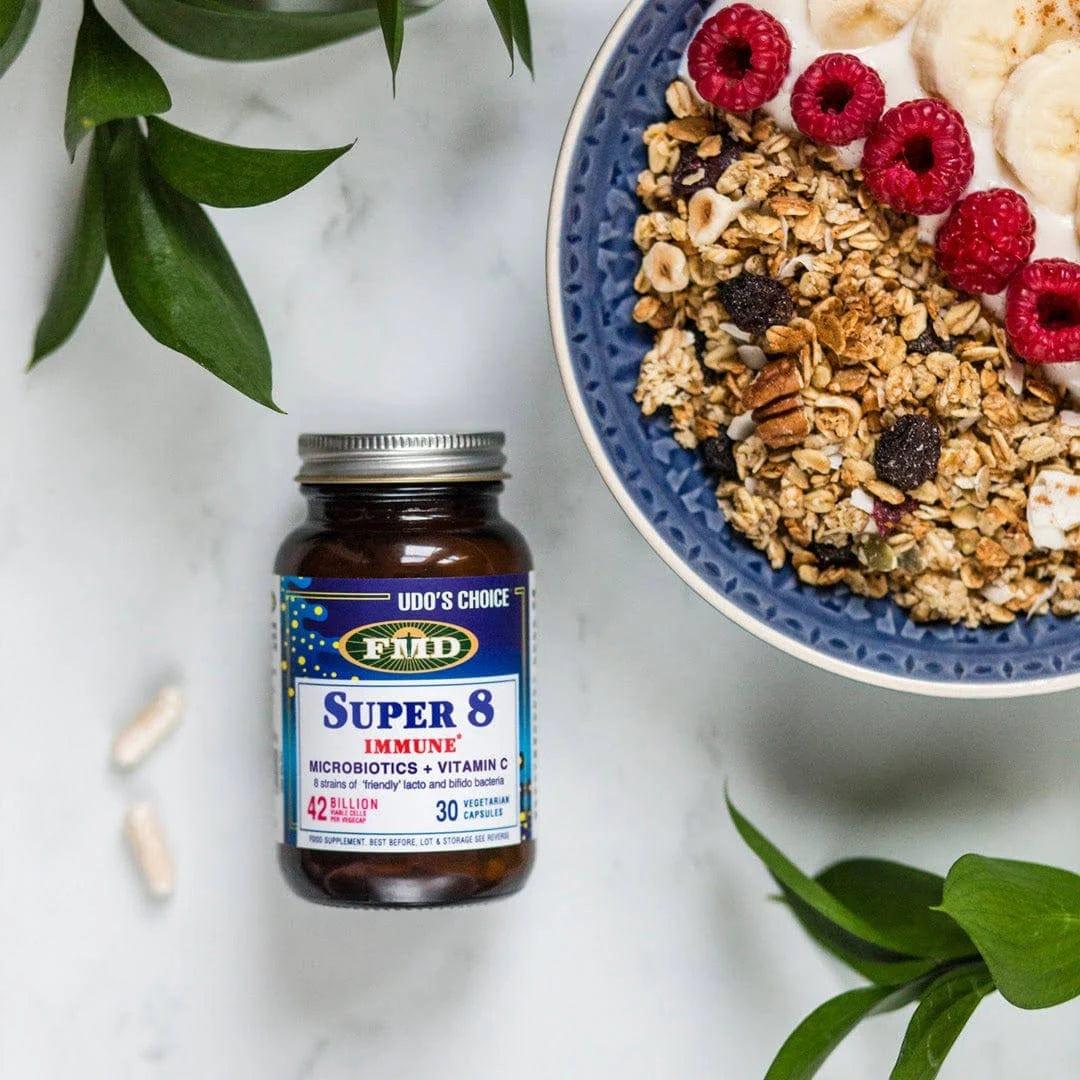 Udo's Choice Super 8 Immune Probiotics + Vitamin C 30 Capsules