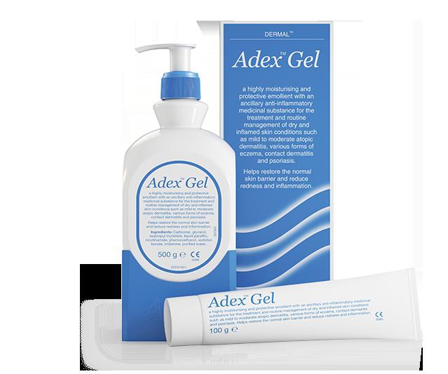 Adex Gel 100g Skin Care for Dry Skin, Eczema, Psoriasis - Highly Moisturising, Reduces Redness & Inflammation