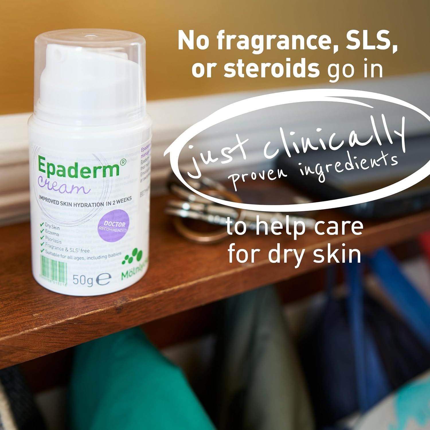 Epaderm Cream 50g Dry Skin Hydration Non-Greasy Doctor Recommended Suitable for all ages
