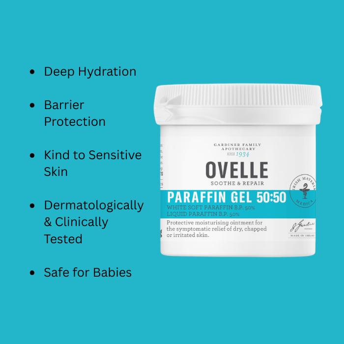 Ovelle Paraffin Gel 500g - Soothes & Repairs Dry Skin - Gardiner Family Apothecary