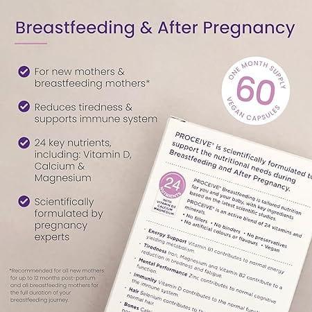 Proceive Breastfeeding Capsules 60 Pack - Key Nutrients for Breastfeeding Mothers - Vitamins & Minerals