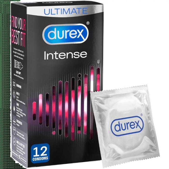 Durex Intense Condoms 12 Pack Ribbed Dotted Stimulating