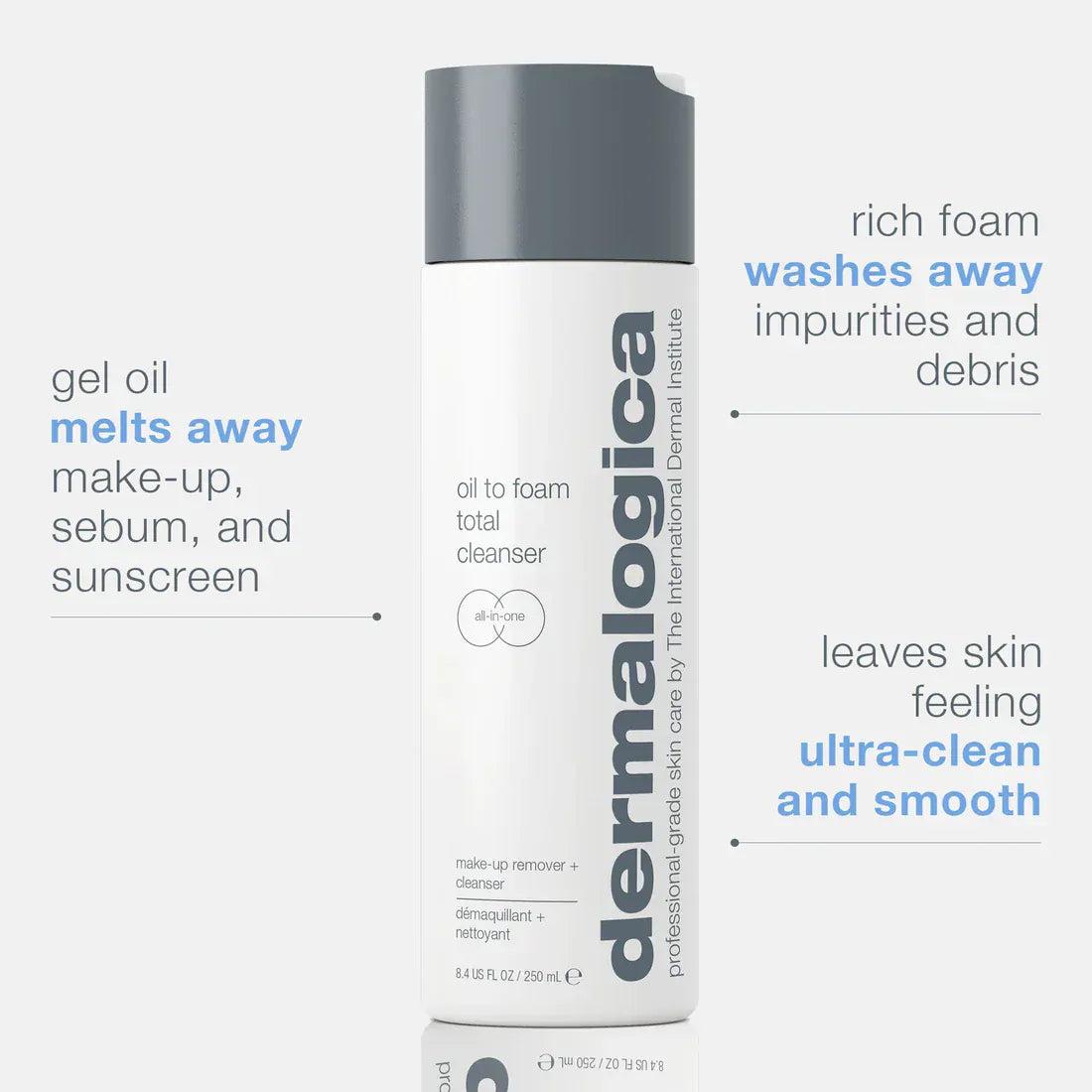 Dermalogica Oil to Foam Cleanser 250ml, make-up remover, cleanser, all-in-one