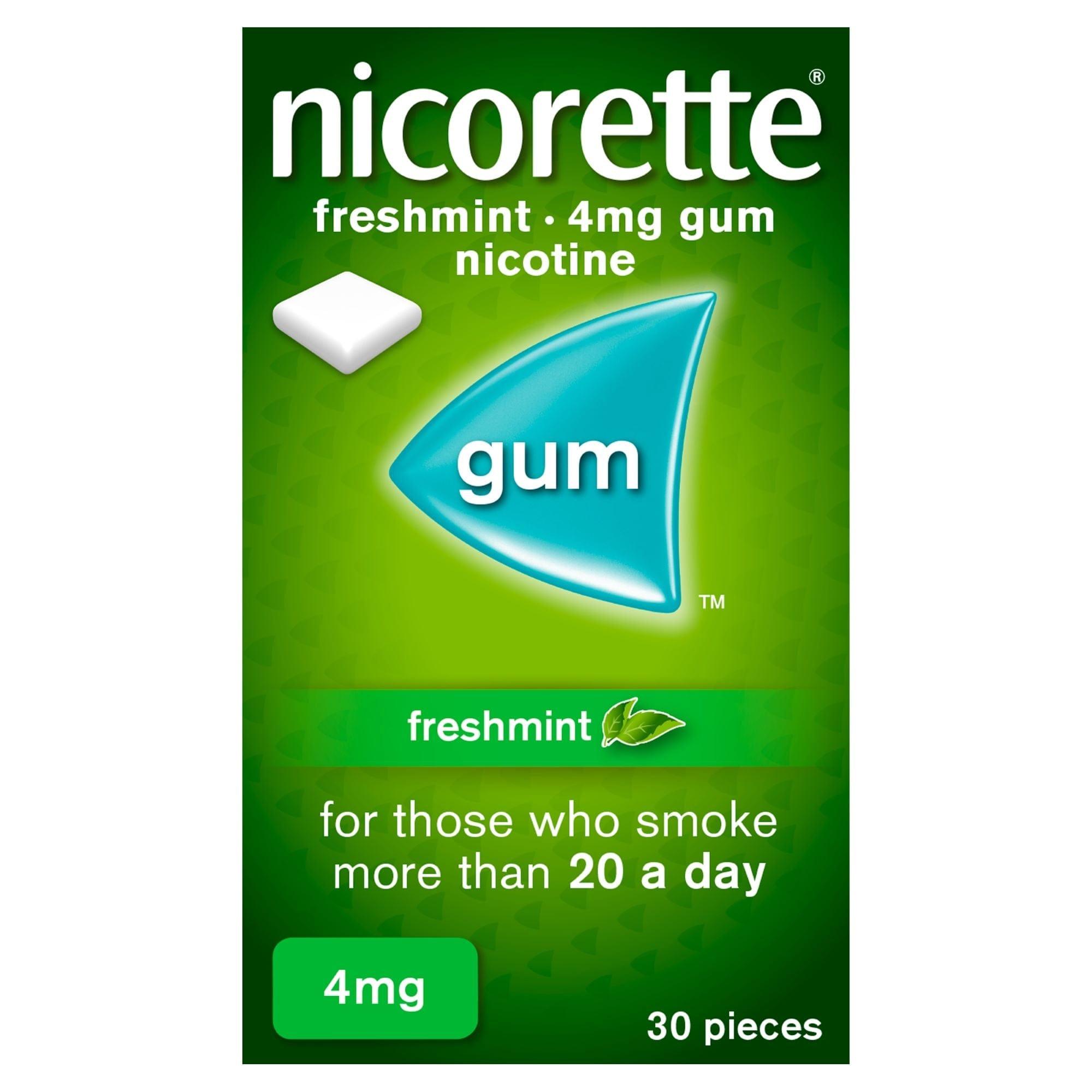 Nicorette Freshmint 4mg Nicotine Chewing Gum (30 pieces)