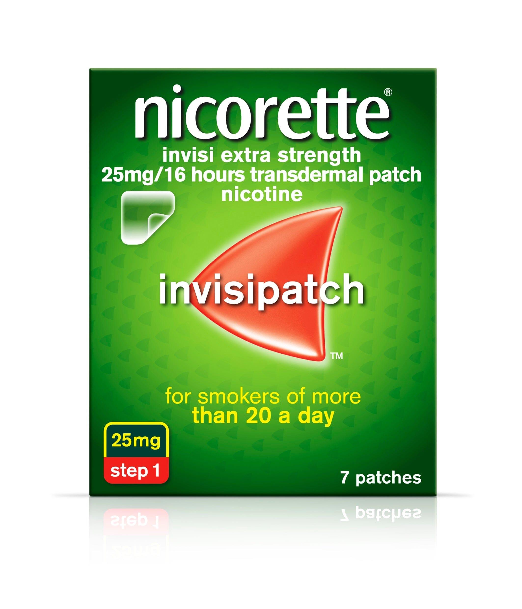 Nicorette Invisi Extra Strength 25mg Patch 7 Patches