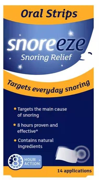 Snoreeze Oral Strips for Snoring Relief - Targets the main cause, 8 hours proven and effective, 14 applications