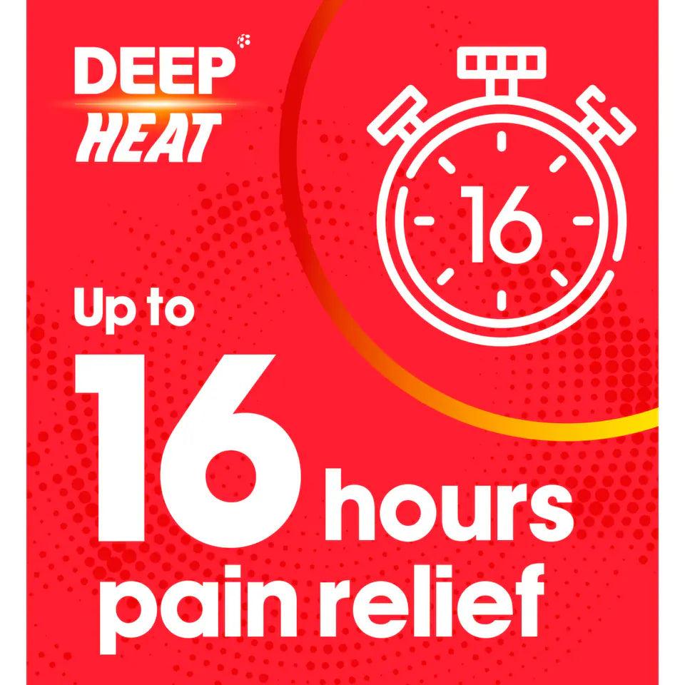 Deep Heat Pain Relief Heat Patch for Back Pain, Effective Relief, Long Lasting, Targeted Pain Relief, Odourless, Drug Free
