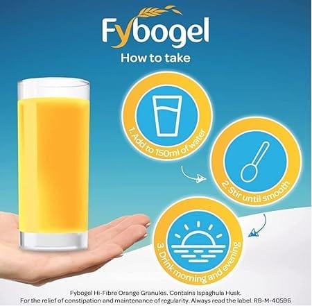 Fybogel Orange Fibre Drink 30 Sachets Relieves Constipation