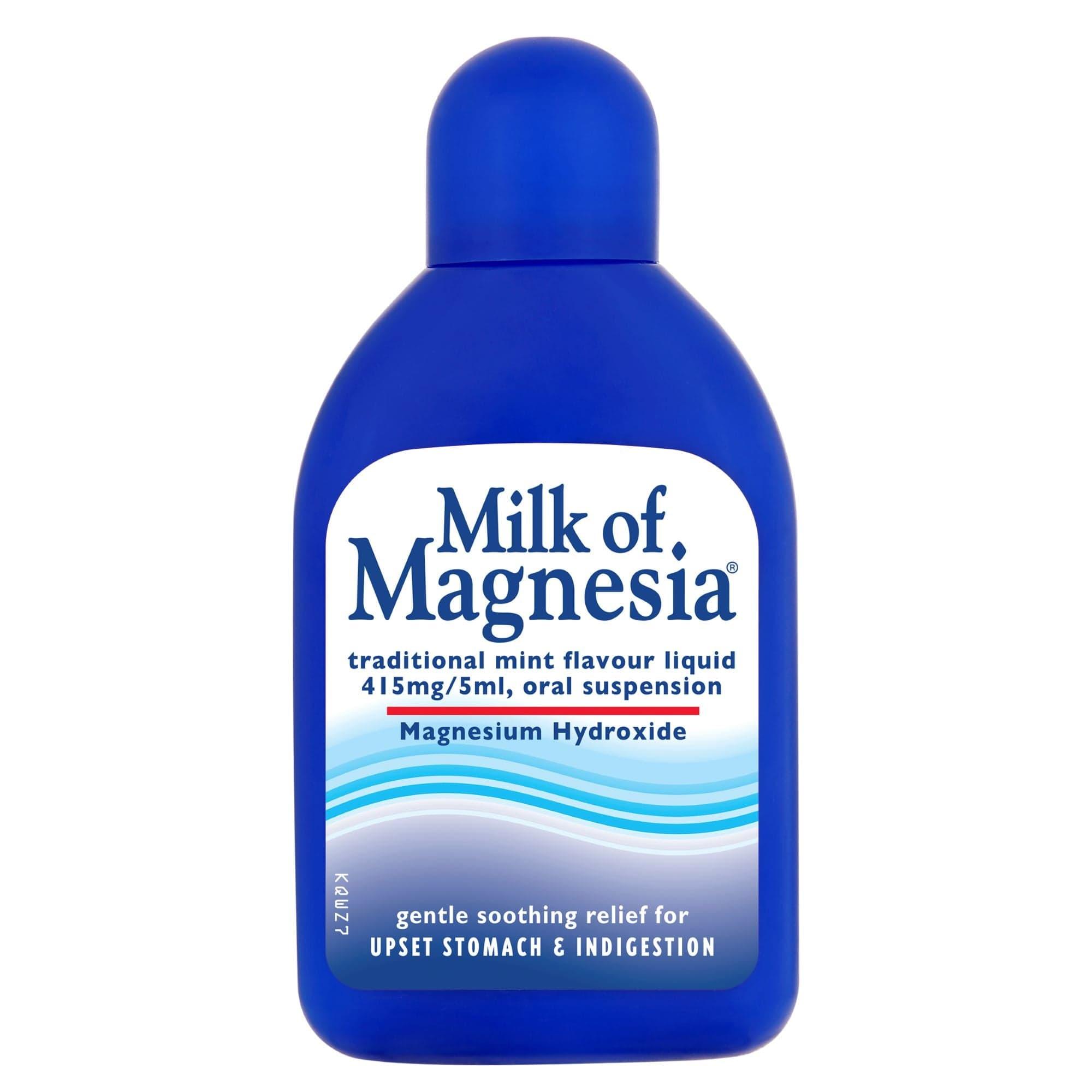 Milk of Magnesia Suspension 200ml - Mint Flavor - Upset Stomach & Indigestion Relief