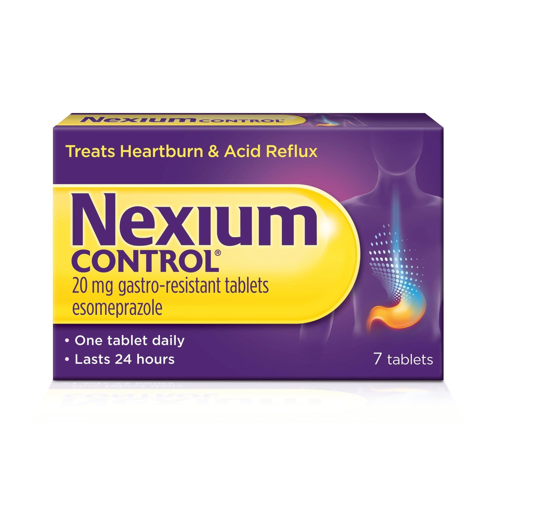 Nexium Control 20mg Tablets 7 Pack - Treats Heartburn & Acid Reflux, 24 Hour Relief