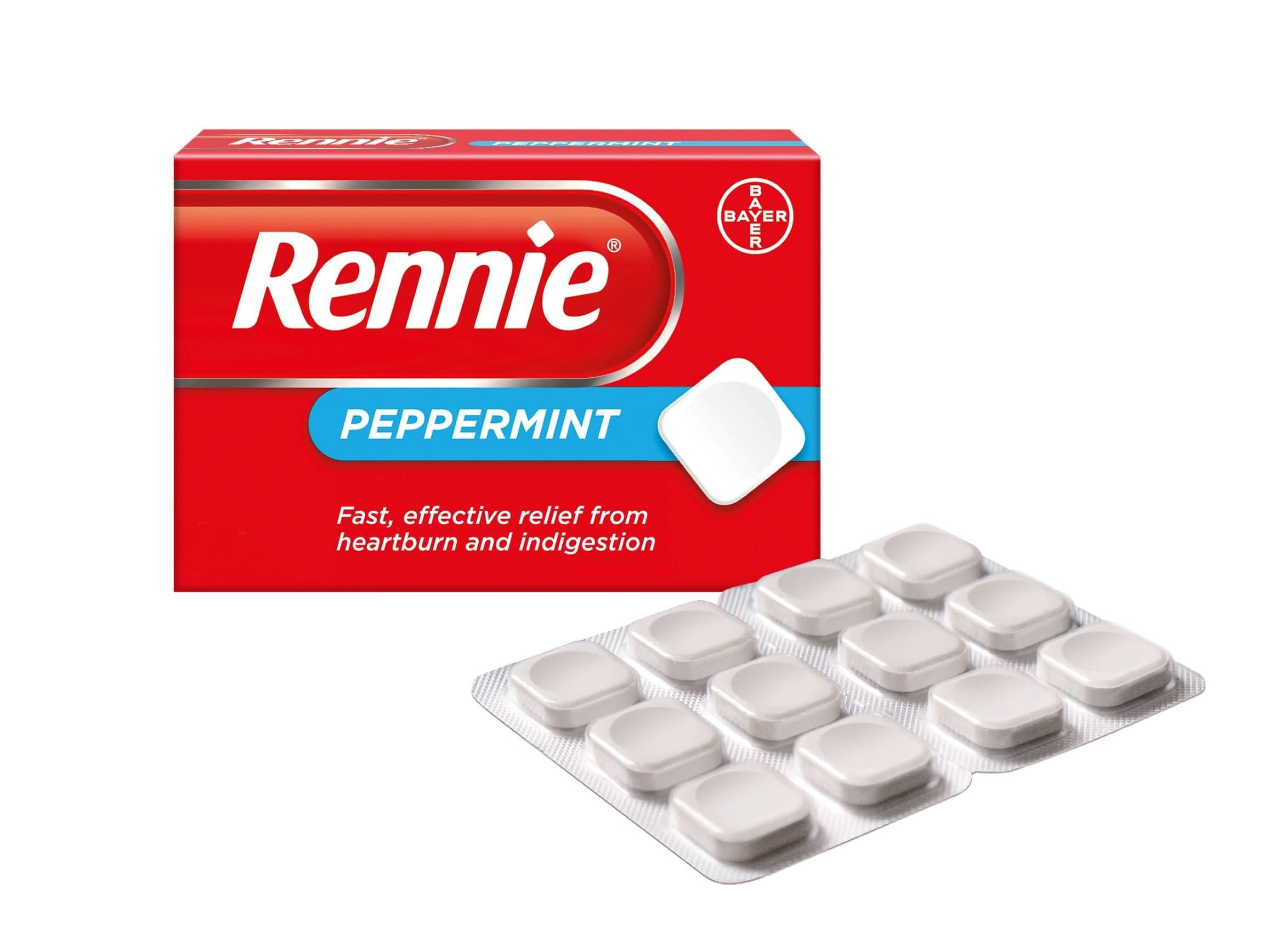 Rennie Peppermint Chewable Tablets 48 - Fast effective relief from indigestion and heartburn