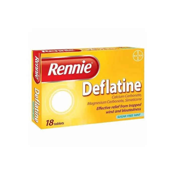 Rennie Deflatine 18 Tablets - Effective relief from trapped wind and bloatedness, Sugar Free Mint