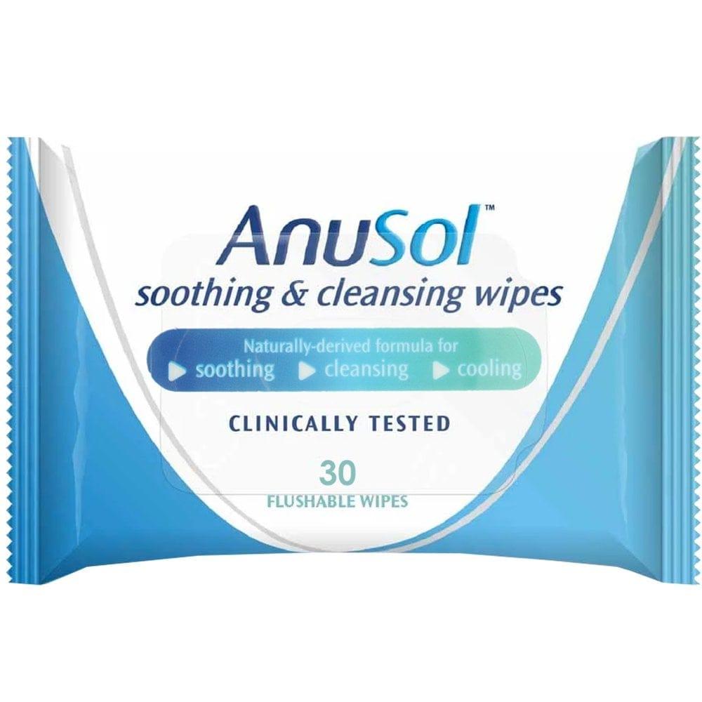 Anusol Soothing & Cleansing Wipes 30 Pack - Clinically Tested, Flushable