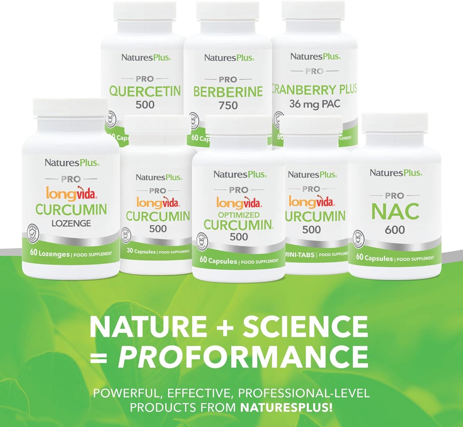 NaturesPlus Pro Longvida Curcumin 500mg 60 Capsules Dietary Supplement