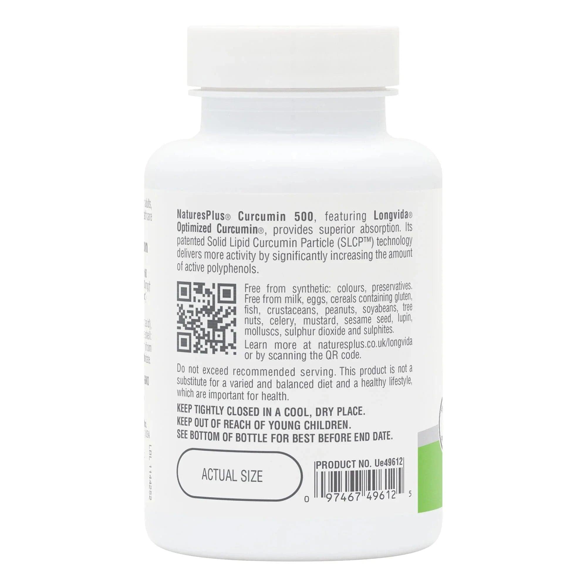 NaturesPlus Pro Longvida Curcumin 500mg 60 Capsules Dietary Supplement