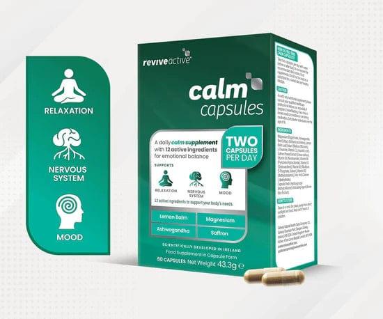 Revive Active Calm Capsules - 60 Capsules, Supports Relaxation, Mood, Nervous System with Lemon Balm, Ashwagandha, Saffron, Magnesium & Vitamins
