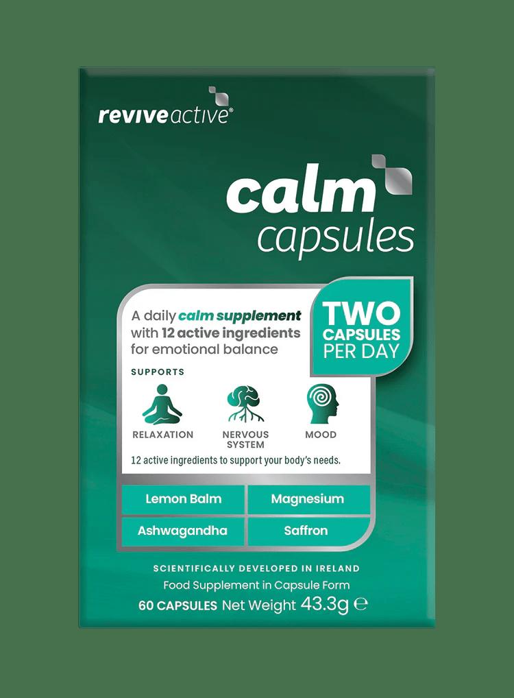 Revive Active Calm Capsules - 60 Capsules, Supports Relaxation, Mood, Nervous System with Lemon Balm, Ashwagandha, Saffron, Magnesium & Vitamins