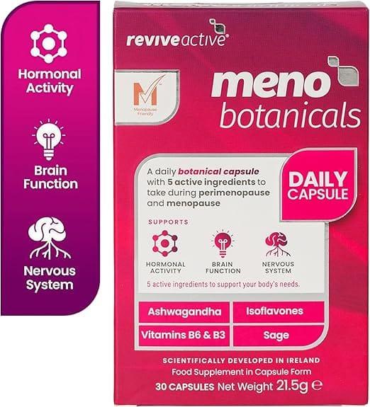 Revive Meno Botanicals 30 Capsules | Supports Hormonal Activity, Brain Function, Nervous System | Daily Capsule