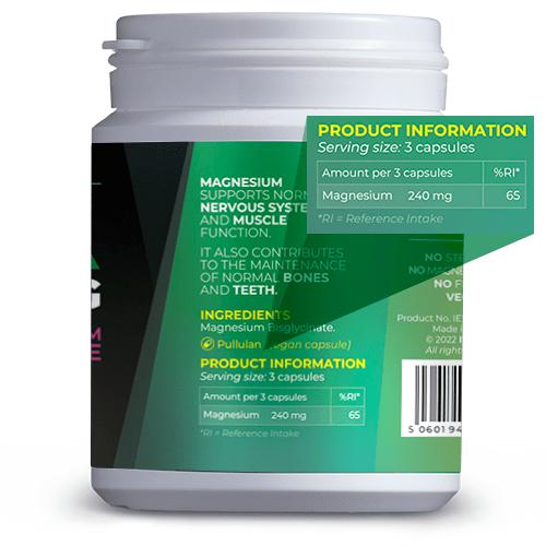 PrizMag Magnesium Bisglycinate 90 Capsules - Promotes Restful Sleep, Vegan