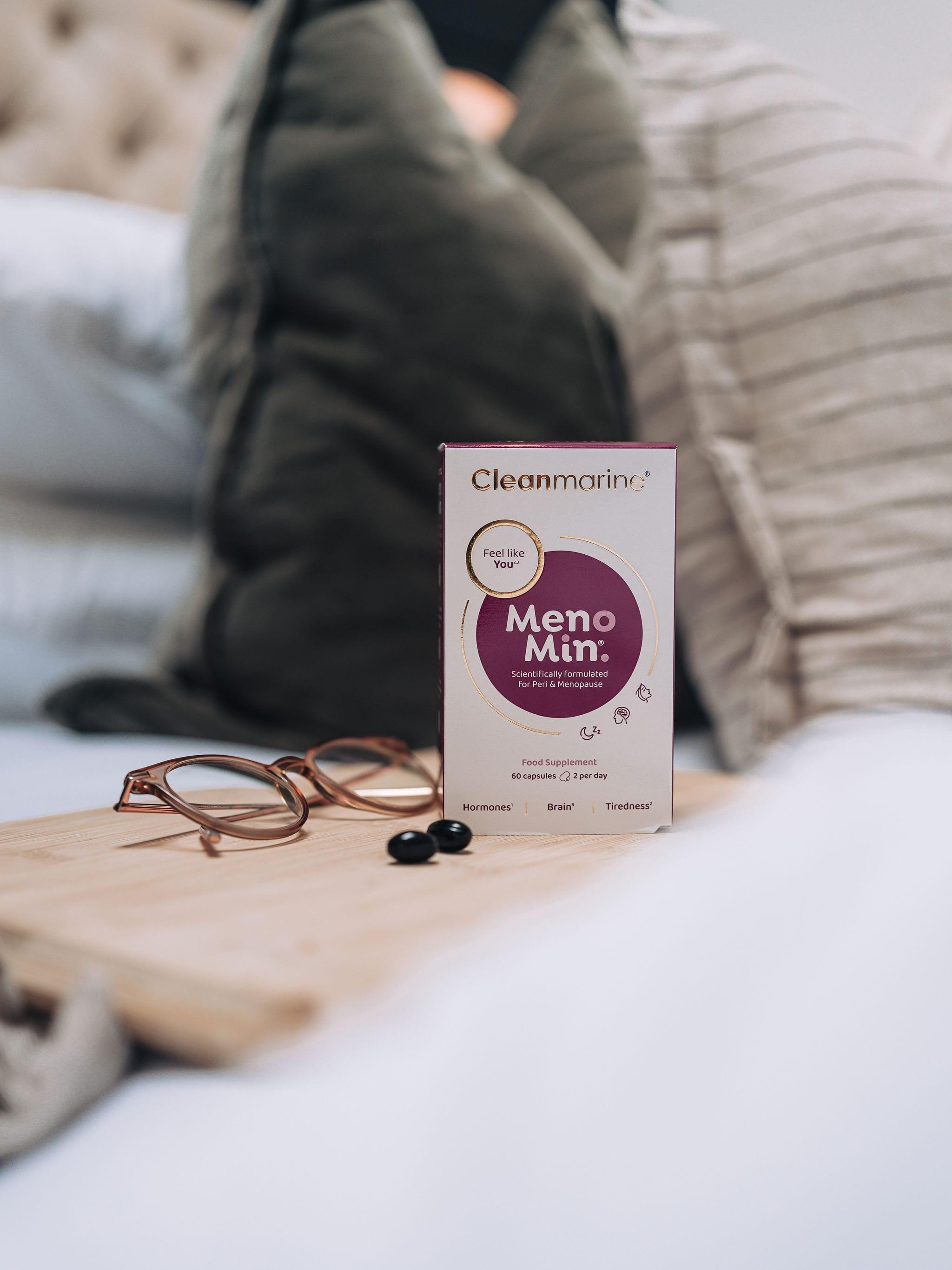 Cleanmarine MenoMin 60 Capsules - For Peri & Menopause - Hormones, Brain, Tiredness, Food Supplement