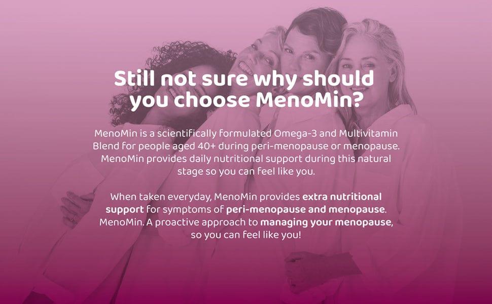 Cleanmarine MenoMin 60 Capsules - For Peri & Menopause - Hormones, Brain, Tiredness, Food Supplement