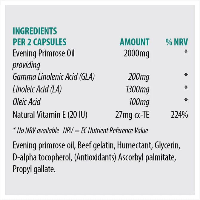 Sona Super Evening Primrose Oil 1000mg - 10% GLA 90 Capsules Omega 6 Natural Vitamin E