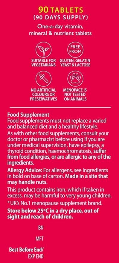 Vitabiotics Menopace Original Capsules - Menopause Support with 22 Nutrients, Vitamins & Soya Isoflavones
