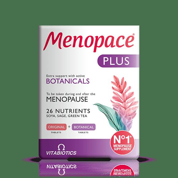 Vitabiotics Menopace Plus, Menopause Supplement with Botanicals, 26 Nutrients, During & After Menopause, 56 Tablets