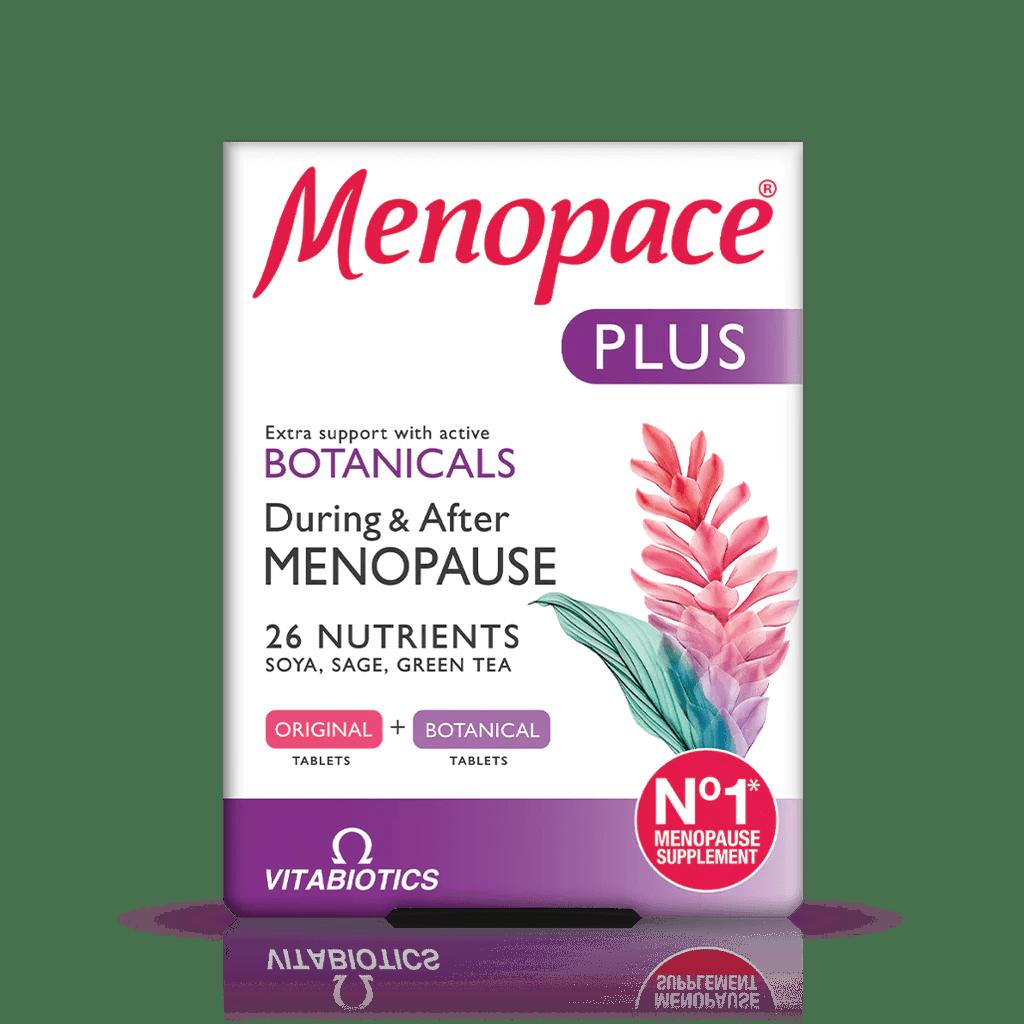 Vitabiotics Menopace Plus, Menopause Supplement with Botanicals, 26 Nutrients, During & After Menopause, 56 Tablets