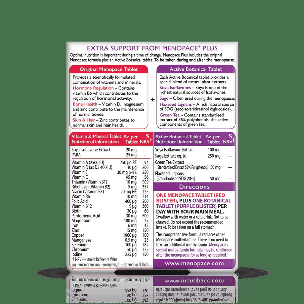 Vitabiotics Menopace Plus, Menopause Supplement with Botanicals, 26 Nutrients, During & After Menopause, 56 Tablets