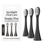 Spotlight Sonic Pro Toothbrush Replacement Heads x 3 · Jet Black image