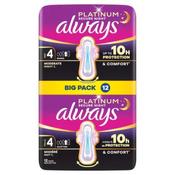 Always Platinum Sanitary Towels Moderate Flow Night (Size 4) 12 Pads image