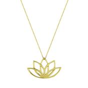 Lotus Flower Solid Gold Necklace (Symbolising New Beginnings) image