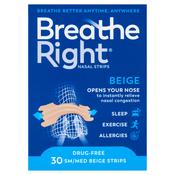 Breathe Right Congestion Relief Nasal Strips Beige Small/Medium 30 Strips