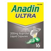 Anadin Ultra Ibuprofen Pain Relief Liquid 16 Capsules