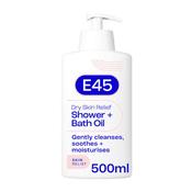 E45 Dry Skin Relief Shower and Bath Oil Wash 500ml